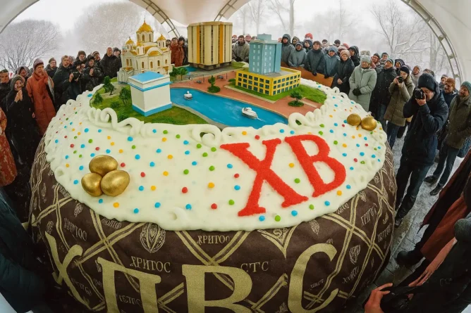Самый большой пасхальный кулич в мире — Екатеринбург