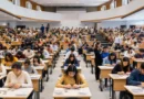 Учащиеся одновременно выполняют учебное задание в большой аудитории