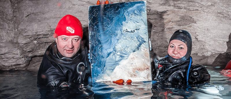 Живопись маслом под водой при температуре +5°С