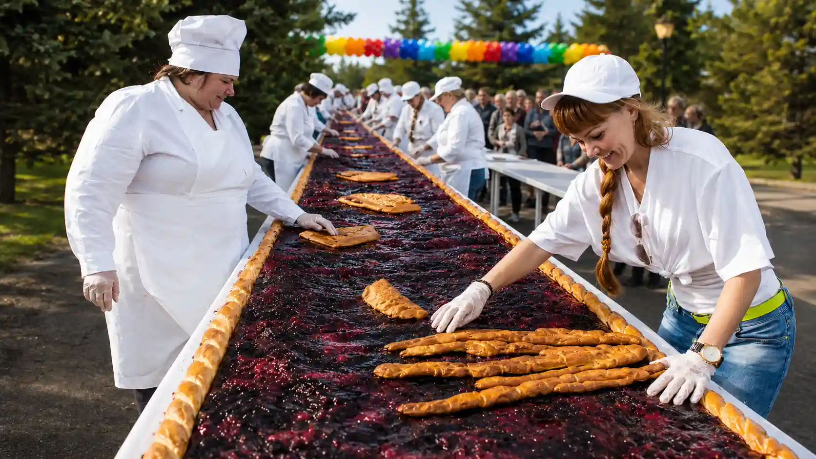 Гигантский пирог на фестивале
