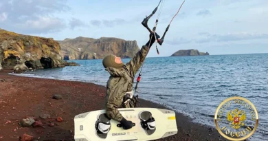 Первая кайт-сессия по воде в Антарктике, выполненная российским спортсменом