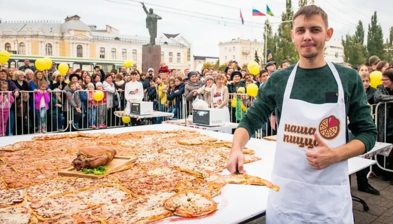Самая большая карта Тамбовской области из пиццы