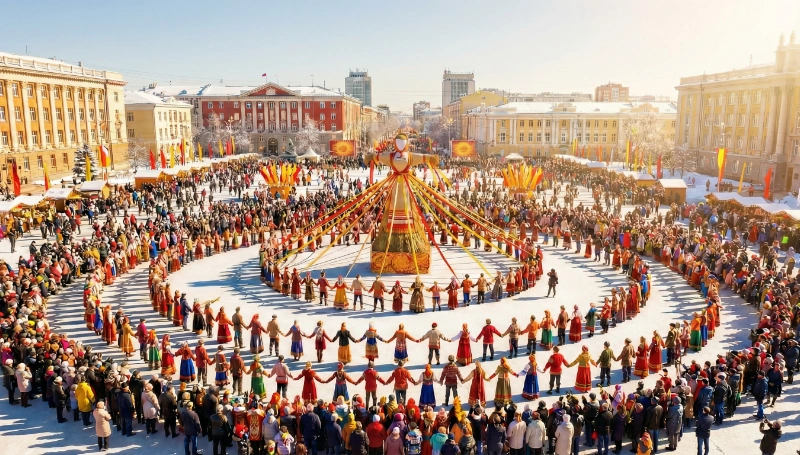 Самые массовые хороводы на Масленицу