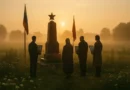 Участники Бессмертного полка с портретами героев на шествии памяти