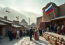 Панорама древнего города Дербент с крепостью Нарын-Кала и Каспийским морем