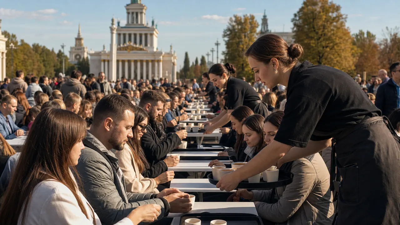 Массовая дегустация кофе на площадке ВДНХ