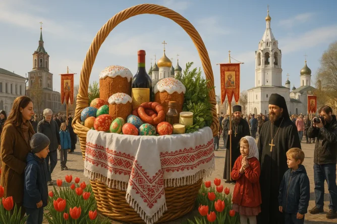 Самая большая пасхальная корзина: новый рекорд Масштабная пасхальная корзина для рекорда