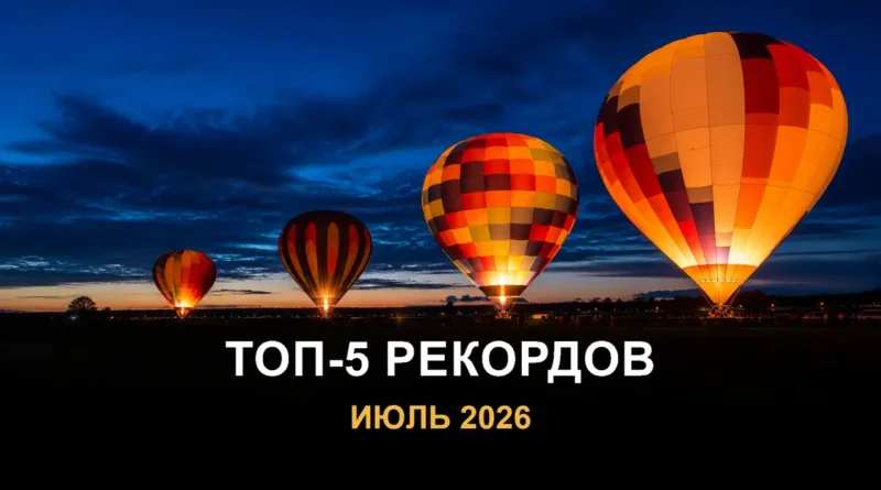 Топ-5 рекордов июля 2026 года — аэростаты и яркие достижения России